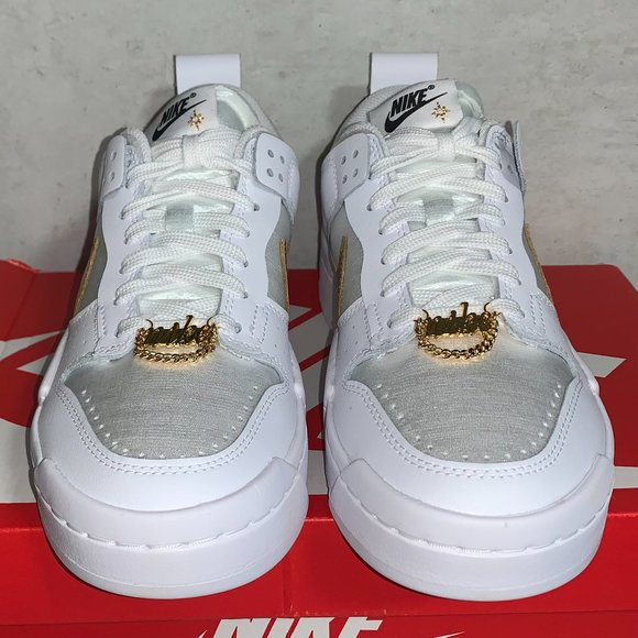 Nike Dunk Low Disrupt White Metallic Gold Size 7.5W - Picture 4 of 8